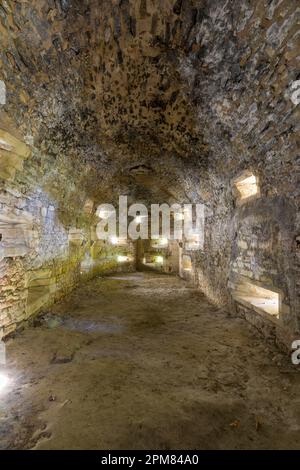 Francia, Indre et Loire, il caponiere restaurato visto dall'interno Foto Stock