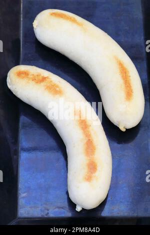 Francia, Ardennes, Rethel, Demoizet salcuterie famoso per il budino bianco, budino bianco da Rethel (IGP) prodotto dalla stessa famiglia dal 1939 Foto Stock