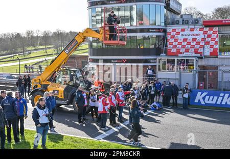 Longfield, Regno Unito. 12th Apr, 2023. Brands Hatch Circuit, Longfield, Kent, Regno Unito il 12 aprile 2023. I Media al Kwik Fit British Touring Car Championships (BTCC) lancio stagionale 2023 al Brands Hatch Circuit di Longfield, Kent, Regno Unito il 12 aprile 2023. Credit: Francis Knight/Alamy Live News Foto Stock