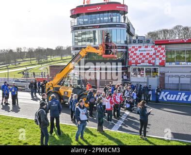 Longfield, Regno Unito. 12th Apr, 2023. Brands Hatch Circuit, Longfield, Kent, Regno Unito il 12 aprile 2023. I Media al Kwik Fit British Touring Car Championships (BTCC) lancio stagionale 2023 al Brands Hatch Circuit di Longfield, Kent, Regno Unito il 12 aprile 2023. Credit: Francis Knight/Alamy Live News Foto Stock