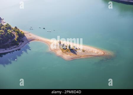 Francia, Giura, Lago Vouglans (Vista aerea) Foto Stock