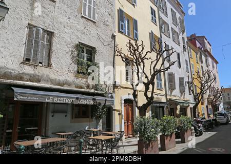 Le Bistrot Bonaparte, Rue Bonaparte, Ajaccio, Corse-du-Sud, Corsica, Francia, Mar Mediterraneo, Europa Foto Stock