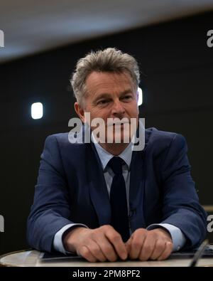 Marsiglia, Francia. 07th Apr, 2023. Fabien Roussel visto prima dell'apertura ufficiale del Congresso del 39th. Il 39th° Congresso del Partito Comunista Francese (PCF) si svolge a Marsiglia dal 7 al 10 aprile 2023. Riconquista Fabien Roussel come suo leader. Credit: SOPA Images Limited/Alamy Live News Foto Stock