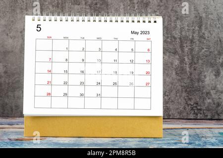 Maggio 2023 Calendario mensile da tavolo per il 2023. Foto Stock