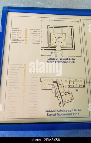 Una mappa del Museo Nazionale della civiltà Egizia al Cairo, Egitto Foto Stock