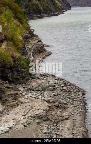 Bakota, Dnistrovske Reservoir, Dnister fiume, Podilski tovtry Parco Nazionale, Khmelnitskiy regione dell'Ucraina occidentale. Foto Stock