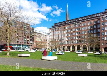 Domplatz, Domstraße, Amburgo, Regione metropolitana di Amburgo, Repubblica federale di Germania Foto Stock