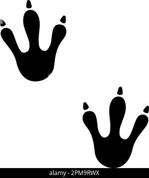 Icona Dragon footprint. Simbolo della zampa di dinosauro disegnata a mano. Silhouette Dragon Foot. Simpatico segno di zampa di dinosauro. Illustrazione vettoriale isolata su bianco Illustrazione Vettoriale