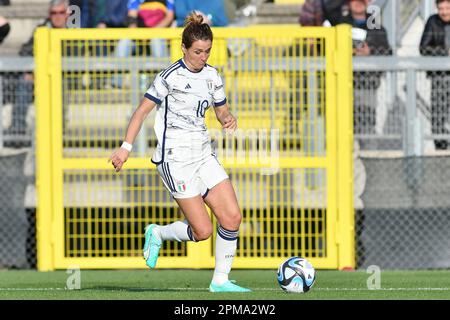 Roma, Lazio. 11th Apr, 2023. Cristiana Girelli in Italia durante la partita di calcio femminile Italia contro Colombia, Roma, Italia, 11st aprile 2023 AllShotLive/Sipa USA Credit: Sipa USA/Alamy Live News Foto Stock