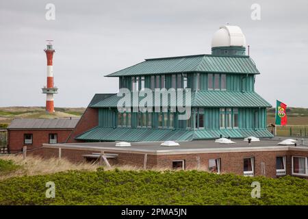 Osservatorio, Faro nuovo, Wangerooge, Isola della Frisia Orientale, Frisia Orientale, Bassa Sassonia, Germania Foto Stock