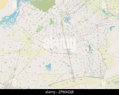 Sirdaryo, regione dell'Uzbekistan. Aprire la mappa stradale Foto Stock