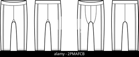 Gambali corti per uomo e donna. CAD moda. Illustrazione Vettoriale
