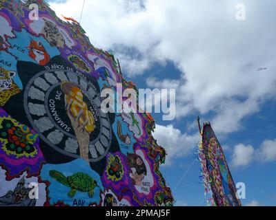 Sumpango Giant Kite Festival durante il giorno dei morti in Guatemala Foto Stock