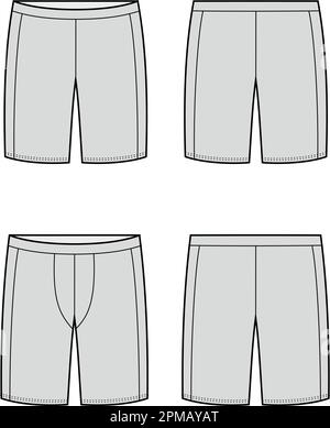 Gambali corti per uomo e donna. CAD moda. Illustrazione Vettoriale