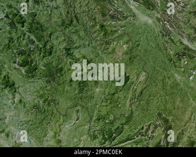 Bac Kan, provincia del Vietnam. Mappa satellitare ad alta risoluzione Foto Stock