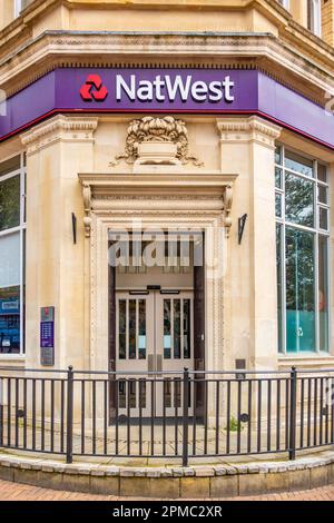 Vista esterna della filiale di Natwest Bank, The Square, 5 Old Christchurch Rd a Bournemouth, Regno Unito Foto Stock