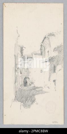 Disegno, Vista di Venezia, Italia; Robert Frederick Blum (americano, 1857–1903); USA; grafite su carta ovata; 17,8 x 8,9 cm (7 x 3 1/2 pollici) Foto Stock