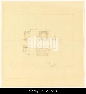 Disegno, fissaggio a soffitto, ingresso, Henry J. Allen Residence, Wichita, Kansas; disegnato da George Mann Niedecken (1878–1945); architetto: Frank Lloyd Wright (americano, 1867–1959); cliente: Henry J. Allen, Elsie J. Nuzman (sig.ra Henry J.) Allen; USA; grafite, matita gialla su carta da ricalco beige; 34,4 x 33,8cm (13 9/16 x 13 5/16in.) Foto Stock