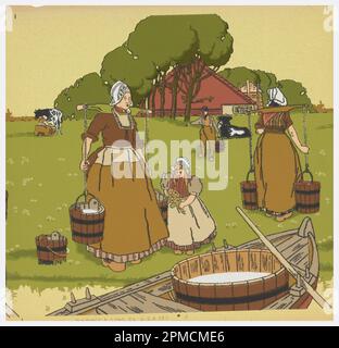 Fregio (USA); prodotto da M.H. Birge & Sons Co. (Stati Uniti); stampato a macchina su carta comune; 53 x 55,5 cm (20 7/8 x 21 7/8 pollici) Foto Stock