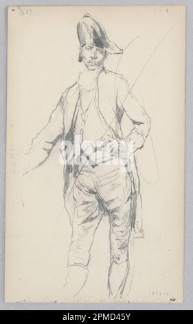 Disegno, uomo; Robert Frederick Blum (americano, 1857–1903); USA; grafite su carta ovatta; 22,8 x 13,8 cm (9 x 5 7/16 pollici) Foto Stock