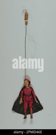 Pantalone Puppet; legno intagliato e dipinto, vetro e tessuto Foto Stock