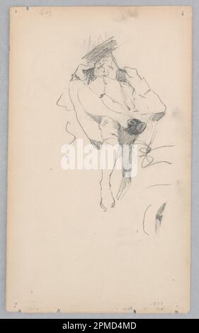 Disegno, uomo; Robert Frederick Blum (americano, 1857–1903); USA; grafite su carta ovatta; 23 x 13,8 cm (9 1/16 x 5 7/16 pollici) Foto Stock