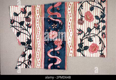 Frammento di chintz (India); cotone; ordito x trama: 18 x 25 cm (7 1/16 x 9 13/16 pollici) Foto Stock