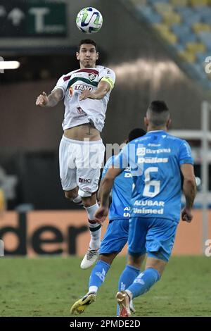 Rio de Janeiro, Brasile, 12th Apr, 2023. Nino of Fluminense, durante la partita tra Fluminense e Paysandu, per la Coppa del Brasile 2023, allo Stadio Maracana, a Rio de Janeiro il 12 aprile. Foto: Marcello Dias/DiaEsportivo/Alamy Live News Foto Stock