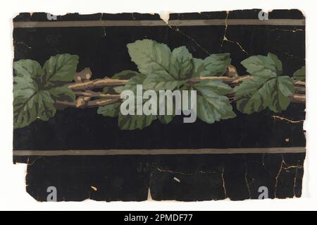 Border (Francia); carta stampata a blocchi; 30,5 x 19,5 cm (12 x 7 11/16 pollici) Foto Stock