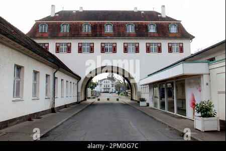 Sprudelhof, complesso termale e idroterapico di acque minerali, Bathhouse 7, Gatehouse dell'ala meridionale, Bad Nauheim, Hesse, Germania Foto Stock