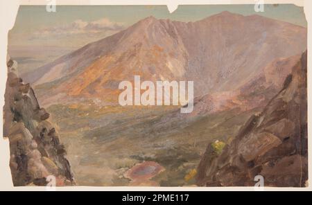 Disegno, Mt. Katahdin, Grande Bacino del Monte Turner Sud; Frederic Edwin Church (americano, 1826–1900); USA; pennello e pittura ad olio a bordo Foto Stock