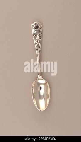 Rockledge Silver Service Spoon; progettato da George Washington Maher (americano, 1864–1926); prodotto da Gorham Manufacturing Company (Stati Uniti); cliente: Ernest L. e Grace King; USA; argento; L x L x P: 6,2 x 3,1 x 2 cm (2 7/16 x 1 1/4 x 13/16 pollici) Foto Stock