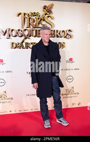 Madrid, Spagna. 12th Apr, 2023. Vincent Cassel partecipa alla prima "i tre moschettieri: D'Artagnan" al Capitol Cinema il 12 aprile 2023 a Madrid, Spagna. Photo by ABACAPRESS.COM Credit: Abaca Press/Alamy Live News Foto Stock