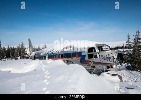 La signorina Piggy Curtiss C-46 Commando ha schiantato aerei a Churchill, Manitoba, Canada Foto Stock