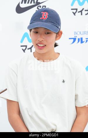 Ibaraki, Giappone. 13th Apr, 2023. Yui Harada Skateboarding : il 2nd Mynavi Skateboarding Giappone APRE Women's Street Qualification al Murasaki Park Kasama a Ibaraki, Giappone . Credit: AFLO SPORT/Alamy Live News Foto Stock