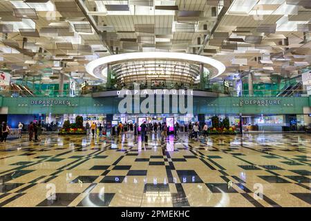 Changi, Singapore - 2 febbraio 2023: Aeroporto internazionale di Changi (SIN) Terminal 3 a Singapore. Foto Stock