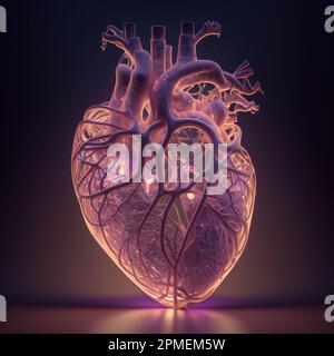 modello anatomico del cuore umano Foto Stock