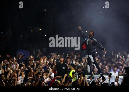 Il rapper Meeke Mill si esibisce sul palco alla Scotiabank Arena di Toronto, CANADA Foto Stock