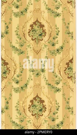 Sidewall (USA); prodotto da Standard Wall-Paper Company; carta stampata a macchina, testurizzata; 91,5 x 47,5 cm (36 x 18 11/16 pollici) Foto Stock