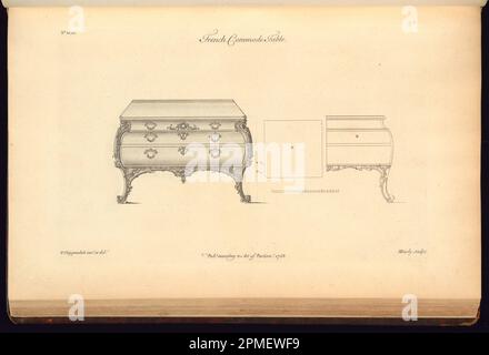 Print, il Gentleman's and Cabinet-Maker's Director; Inghilterra; incisione su carta quasi bianca Foto Stock