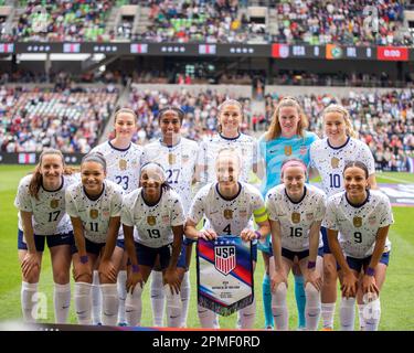 Austin, Stati Uniti. 08th Apr, 2023. United States Women's National Team a partire da undici vs Republic of Ireland Women's National Team (nessun utilizzo commerciale). (Elyanna Garcia/SPP) Credit: SPP Sport Press Photo. /Alamy Live News Foto Stock