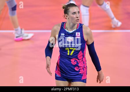 PalaWanny, Firenze, Italia, 12 aprile 2023, Ekaterina Antropova (Savino del bene Scandicci) durante la finale - Savino del bene Scandicci vs CS Volei Alb Foto Stock