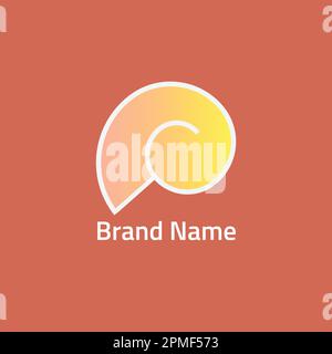 Logo con guscio di lumaca con gradazioni di colore moderne. Illustrazione Vettoriale