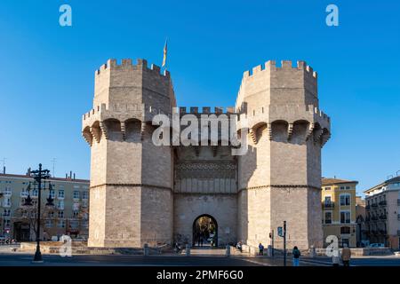 Spagna, Valencia, Serranos torri costruite nel XIV secolo Foto Stock