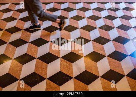 Spagna, Valencia, centro storico, la Seta Exchange, la Llotja (Lonja de la Seda), in stile gotico, classificato come Patrimonio dell'Umanità dall'UNESCO, piano in trompe l'oeil Foto Stock