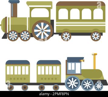 Treno per bambini, carrozza in miniatura per bambini vettore Illustrazione Vettoriale