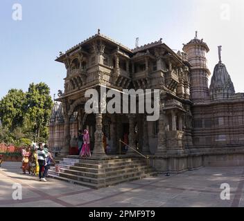 India, Gujarat, Ahmedabad, tempio di Hutheesing Jain Foto Stock