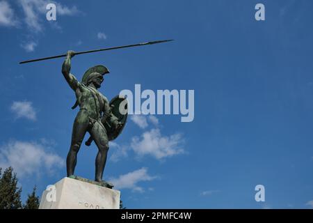 Memoriale di Leonida e 300 spartani a Thermopylae, Grecia Foto Stock