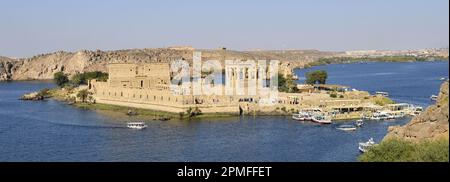 Egitto, Egitto superiore, Nubia, valle del Nilo, Assuan, Agilka isola, tempio di Philae elencato come Patrimonio Mondiale dell'Umanità dall'UNESCO Foto Stock