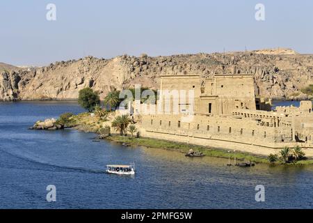 Egitto, Egitto superiore, Nubia, valle del Nilo, Assuan, Agilka isola, tempio di Philae elencato come Patrimonio Mondiale dell'Umanità dall'UNESCO Foto Stock